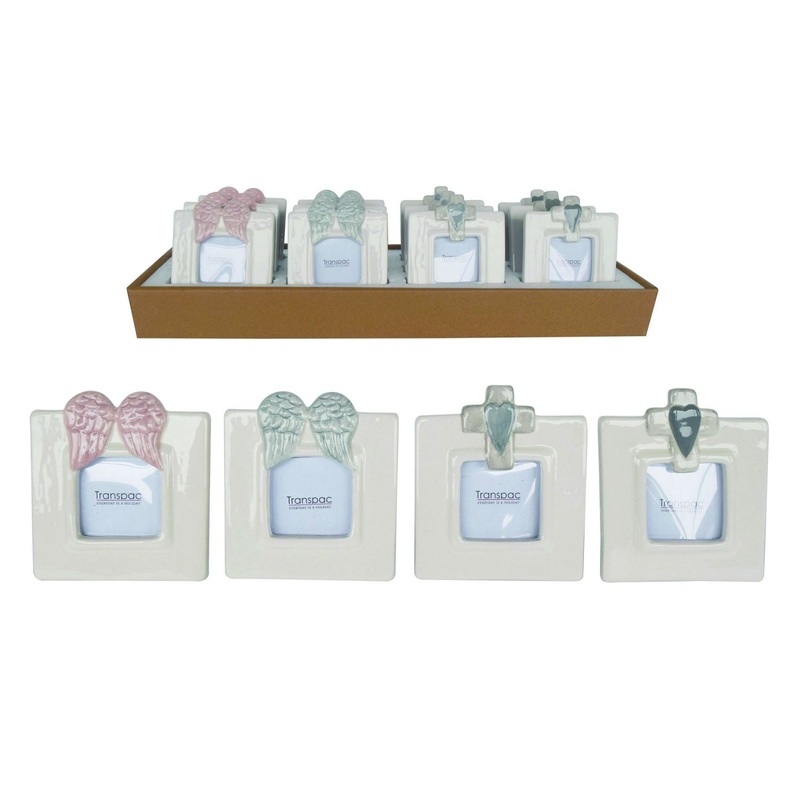 Transpac Dolomite Blessings Frames In PDQ Display, Set Of 12