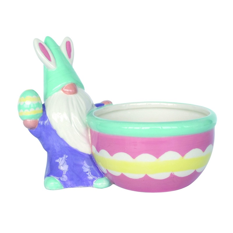 Transpac Dolomite Easter Gnome Bowl