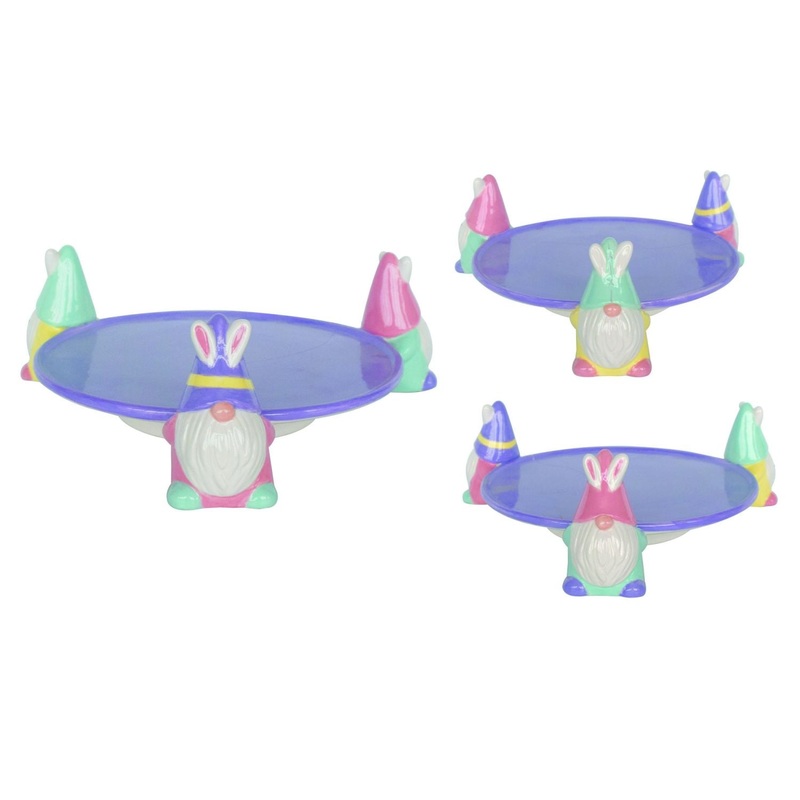 Transpac Dolomite Easter Gnome Cake Stand