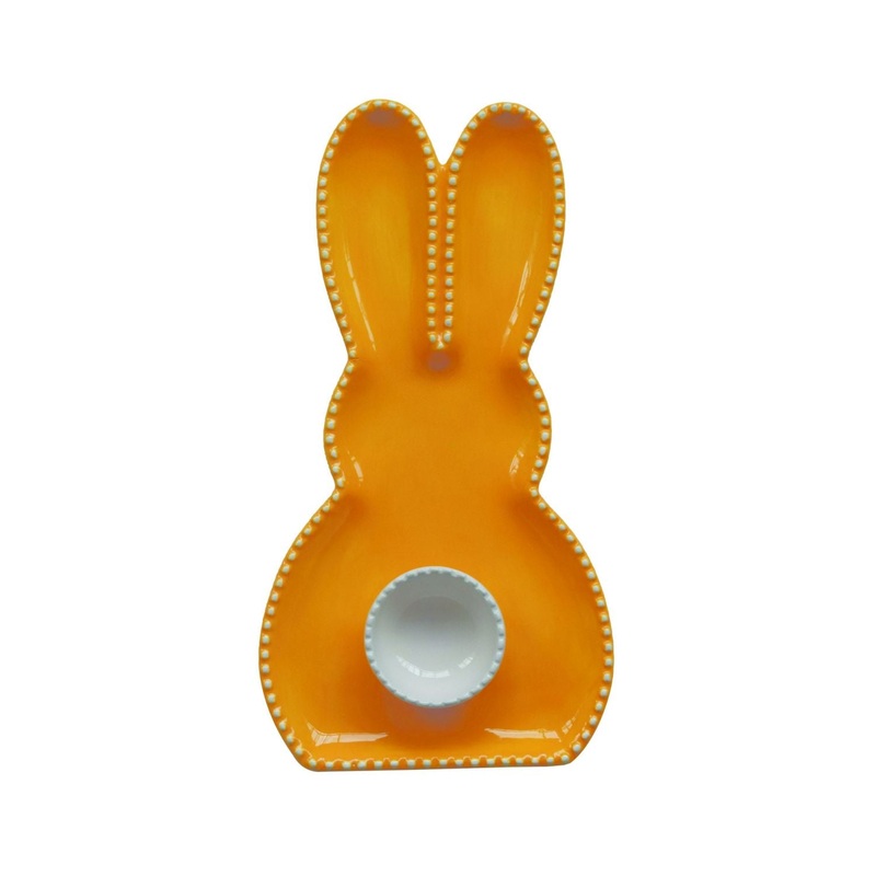 Transpac Dolomite Hobnail Bunny Chip & Dip Server Set