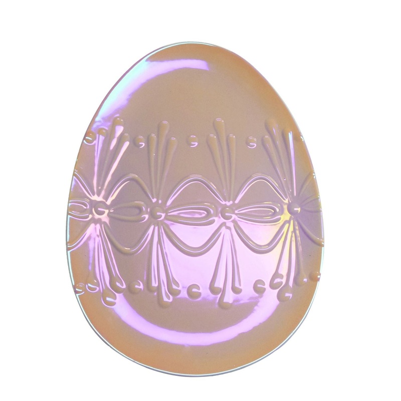 Transpac Dolomite Iridescent Easter Egg Platter