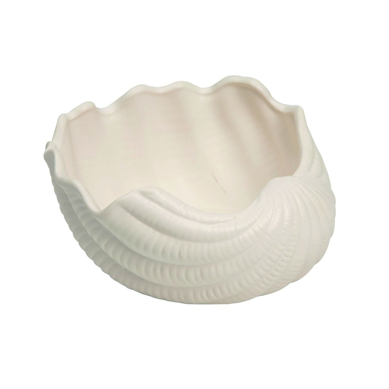 Transpac Dolomite Shell Bowl Decor