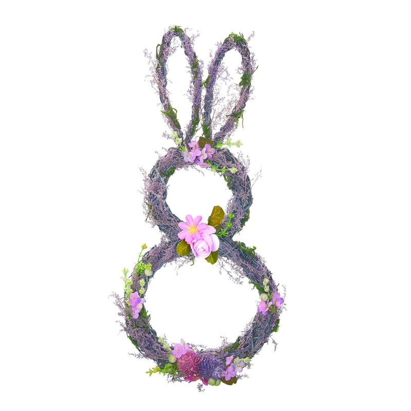 Transpac Easter Elegant Bunny Wreath