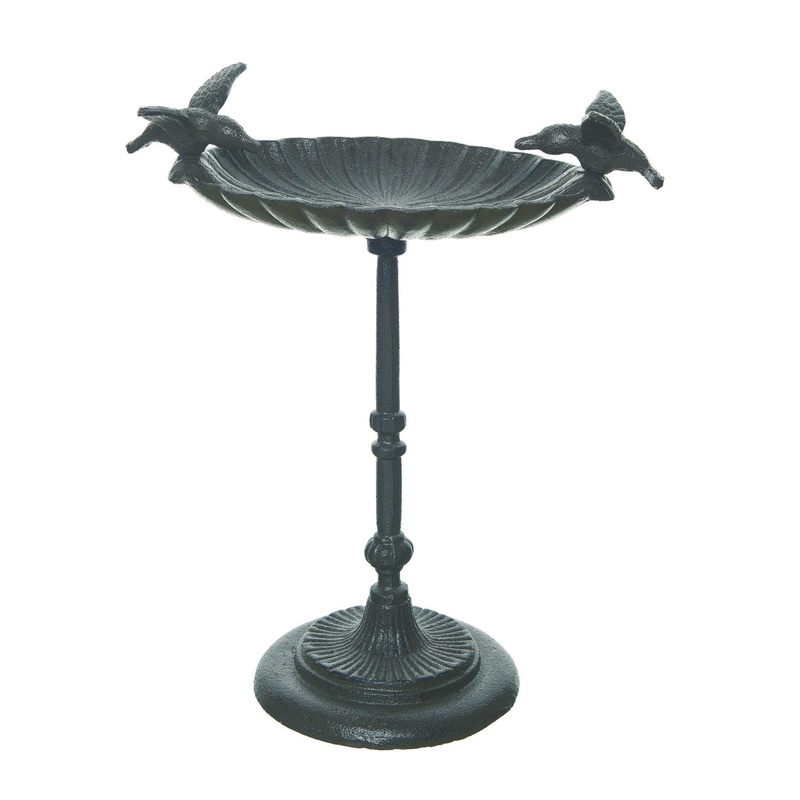 Transpac Iron Tabletop Hummingbird Bird Bath KD