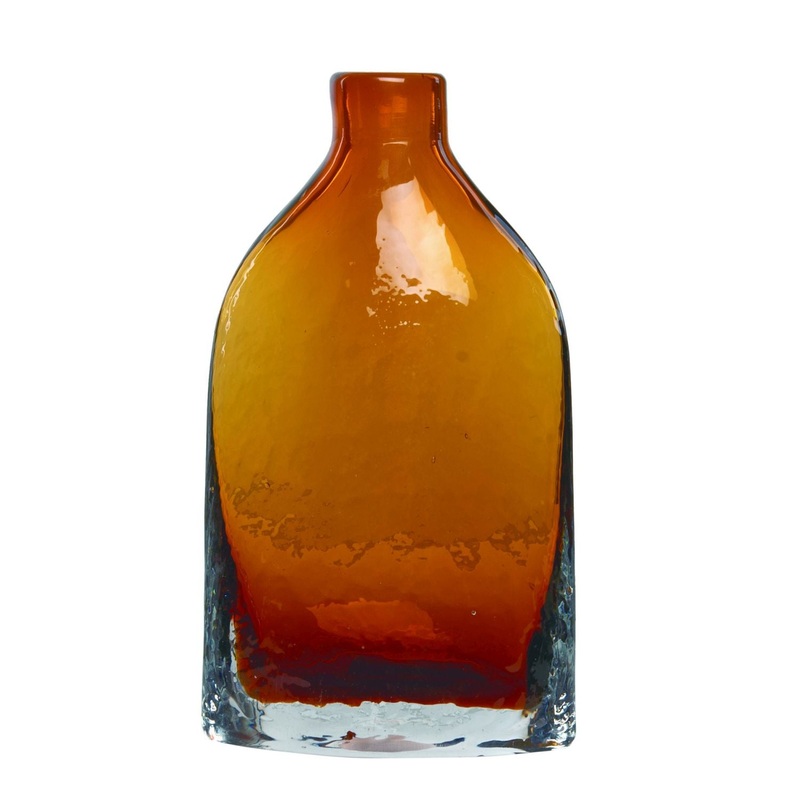 Transpac Large Glass Amber Vase