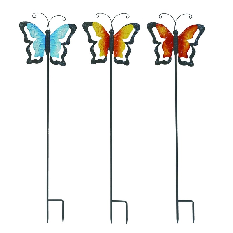 Transpac Metal Butterfly Pick KD, Set Of 3, Assortment