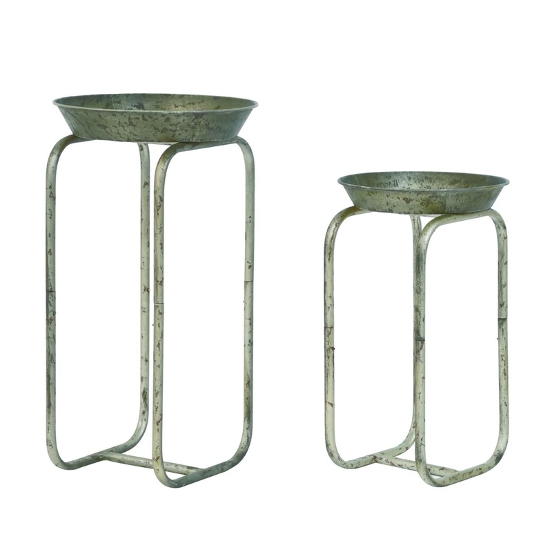 Transpac Metal Modern Plant Stand, Set Of 2 KD