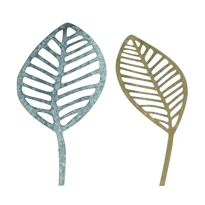 Transpac Metal Palm Leaves Wall Decor, Set Of 2