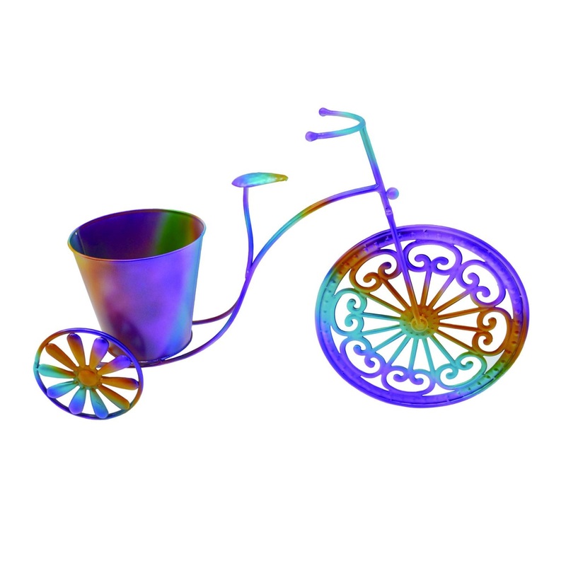 Transpac Metal Rainbow Bike Garden Container