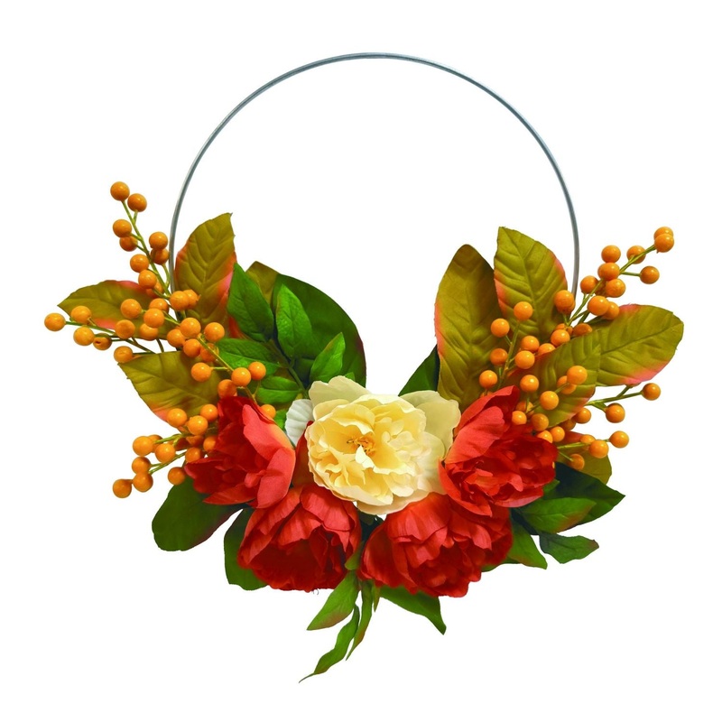 Transpac Metal Ring Spring Flower Wreath