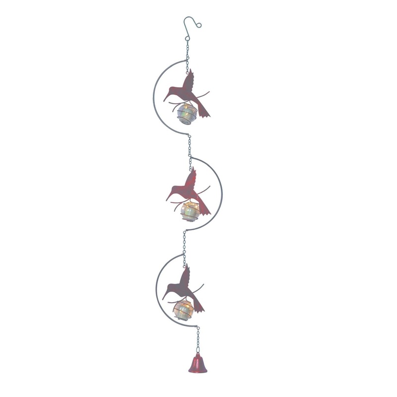 Transpac Metal Solar Hummingbird Hanging Decor