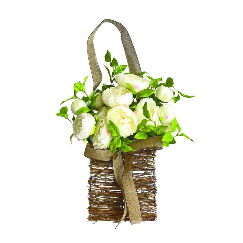 Transpac Peony Basket Decor