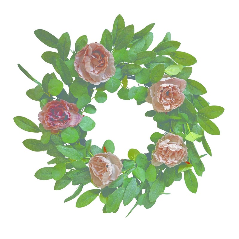 Transpac Peony Wreath