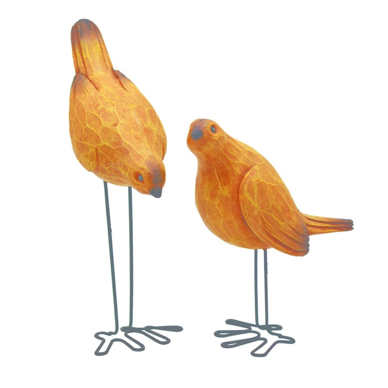 Transpac Resin Retro Long Leg Bird Decor, Set Of 2