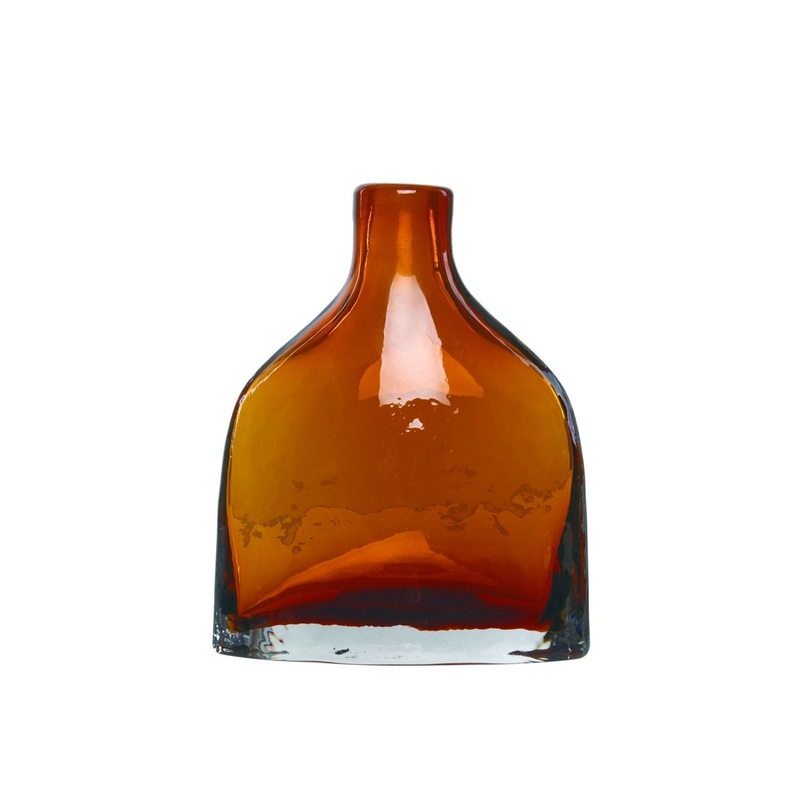 Transpac Small Glass Amber Vase
