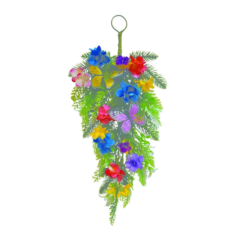 Transpac Spring Pansy T-Drop With Butterfly Accents