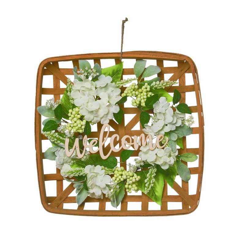 Transpac Tobacco Basket Welcome Wreath