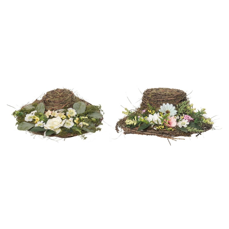Transpac Twig Garden Hat Decor, Set Of 2, Assortment
