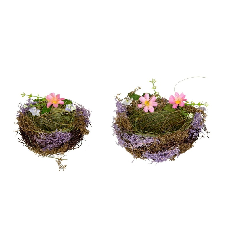 Transpac Twig Mossy Nests, Set Of 2