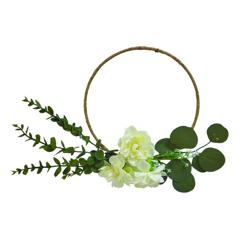 Transpac Wooden Hoop Eucalyptus Wreath