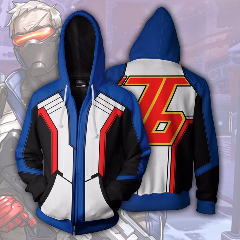 3d Digital Printing Overwatch Soldier 76 Jack Morrison Hoodie Sweatshirt Cosplay Costume Women Men Couple Hood Top Clothing
