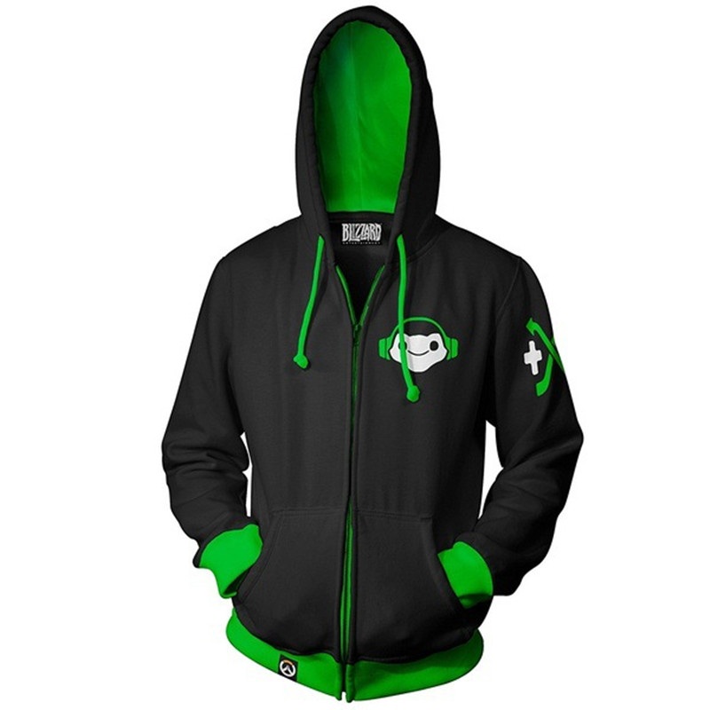 3d Printing Overwatch Genji Dva Dj Hoodie Sweatshirt Game Hero Men Top Sweater Zip Cosplay Costume