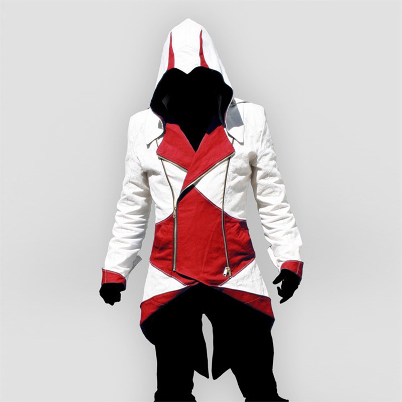 Assassins Creed Halloween Costume Adult Men Women Hooded Jacket Coats Outwear Edward Cosplay