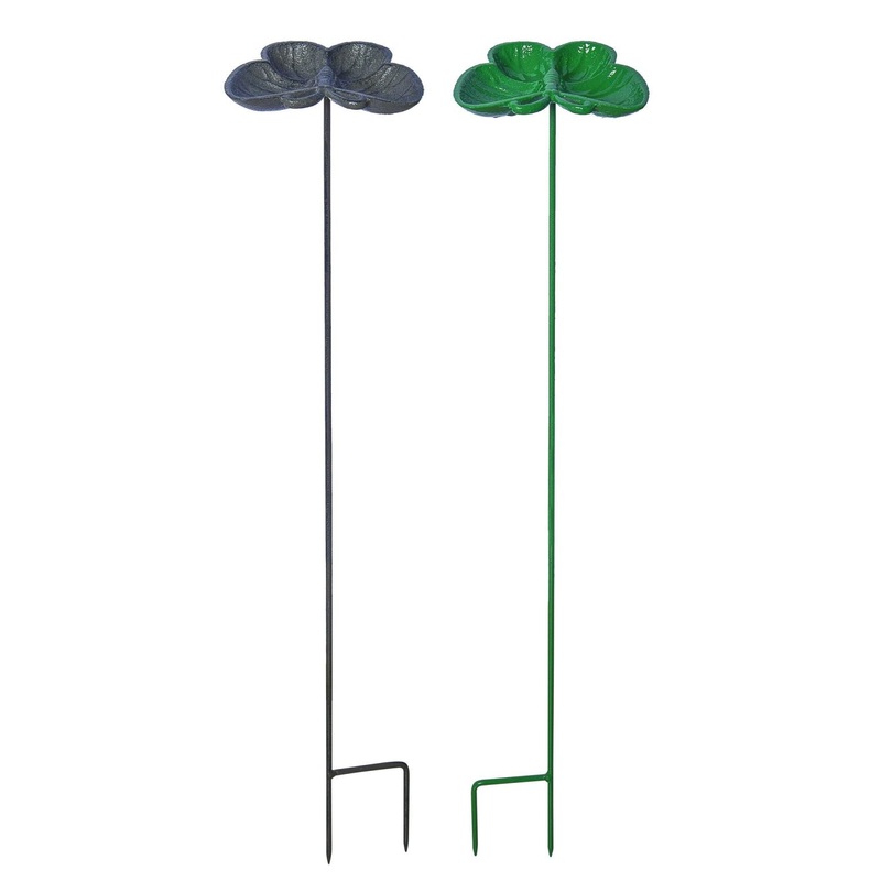 Transpac Iron Butterfly Bird Feeder Yard Stake, Set Of 2, Assortment