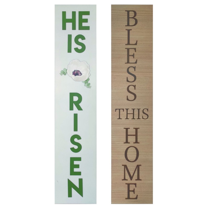 Transpac MDF Easter Porch Sign, Set Of 2, Assortment