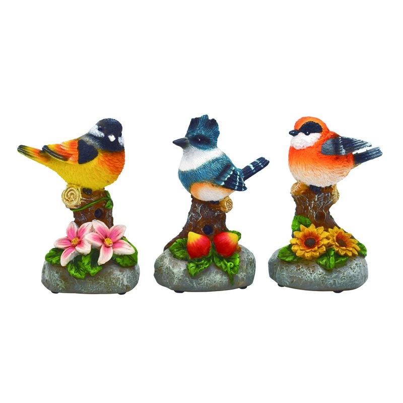 Transpac Resin Bird & Flowers Decor, Set Of 3, Assortment
