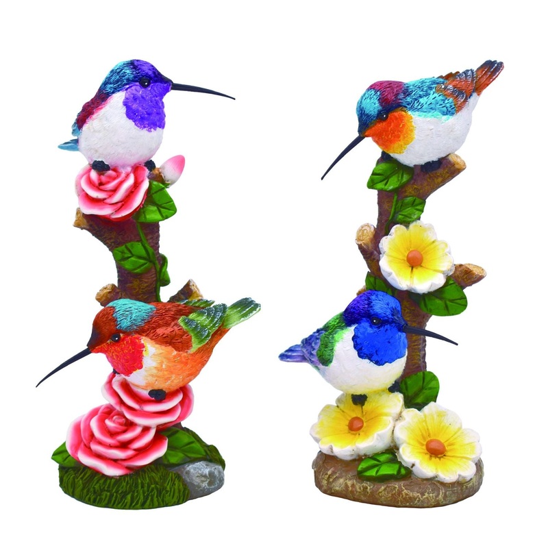 Transpac Resin Hummingbird Branch Decor, Set Of 2, Assortment