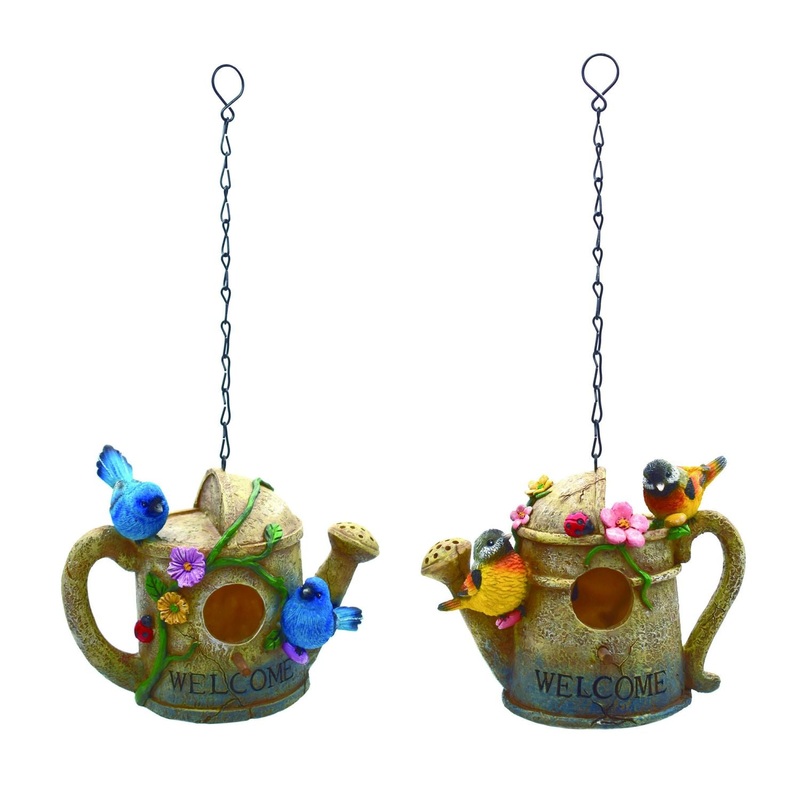 Transpac Resin Rustic Birdhouse, Set Of 2, Assortment