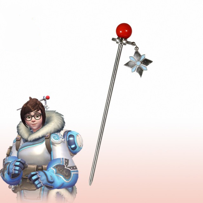 Xcoser Overwatch Mei Hairpin Girl Cosplay Halloween Party Costume Prop Headwear Game Anime