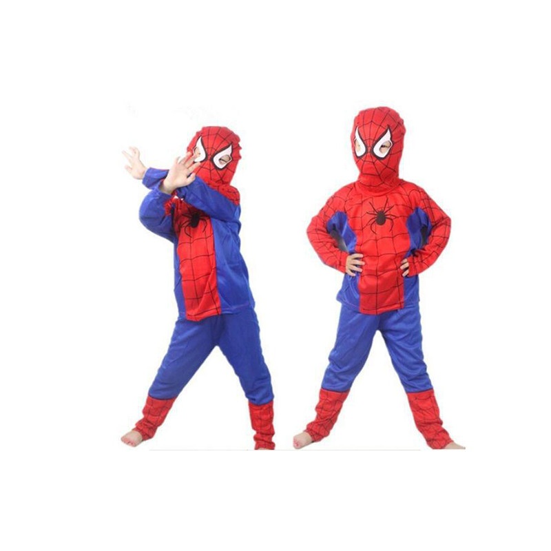 3pcs Set Spider Man Clothes Birthday Party Decorations Kids Boy Halloween Cosplay Uniform Hat Pants Zzx001
