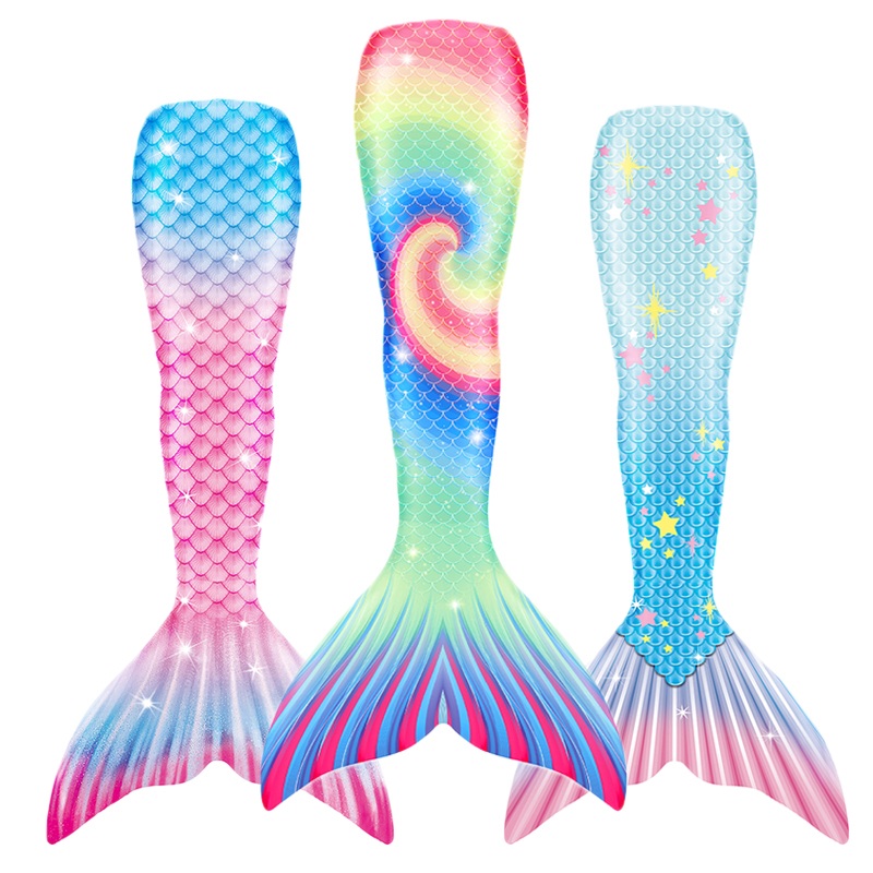 Adult Kids Mermaid Tail Swimsuit Cosplay Little Costume Women Girls Tails Swimwear No Monofin