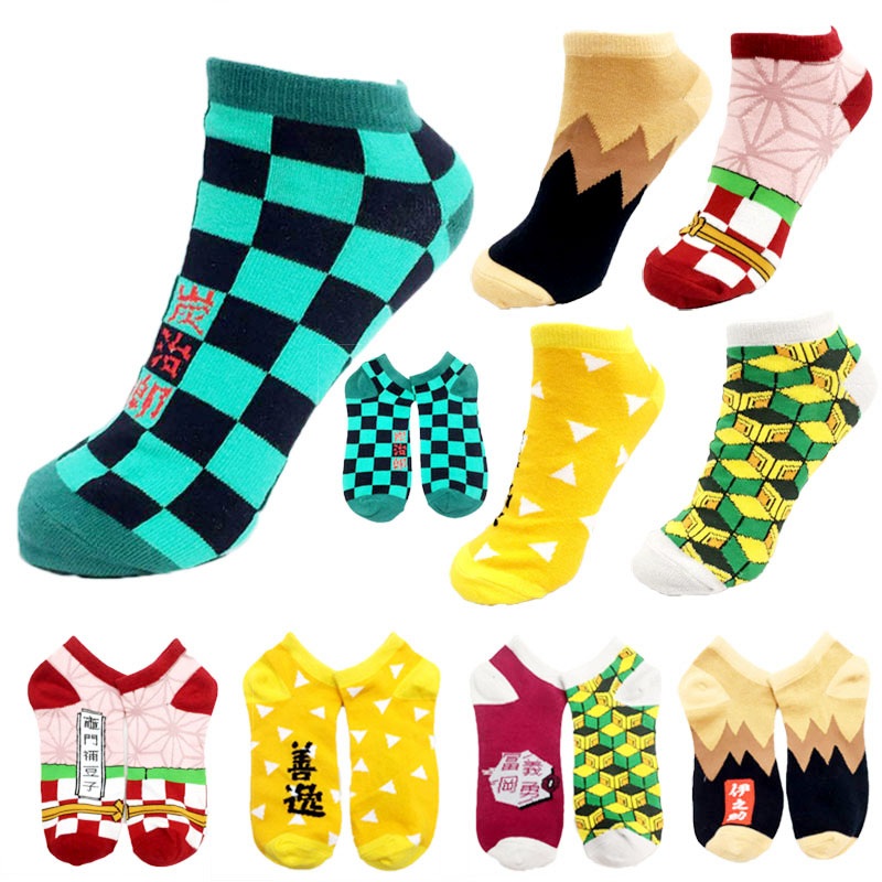 Anime Cute Demon Slayer Kimetsu No Yaiba Short Socks Fashion Ankle Casual Colorful Stockings Tight Cosplay Gift