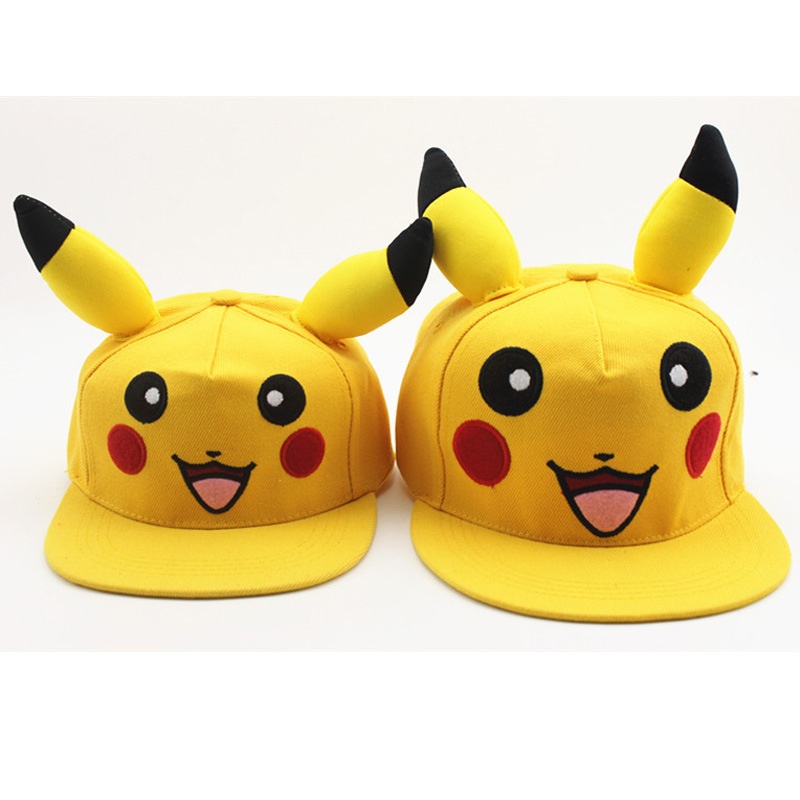 Anime Pocket Monster Pikachu Cosplay Hat Women Girls Kawaii Demo Sunscreen Canvas Baseball Cap Street Travel Hats Caps
