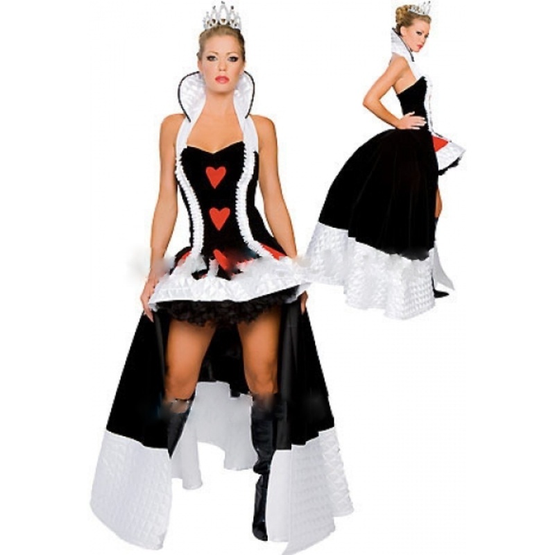 8119 Queen Heart Costume With Crown Alice In Wonderland