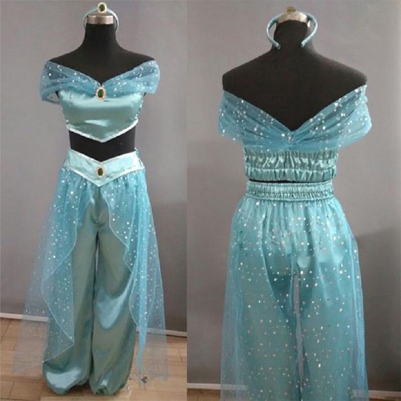 Adult Kid Girl Lamp Jasmine Costume Dresses Princess Costumes For The Halloween Party Belly Dance