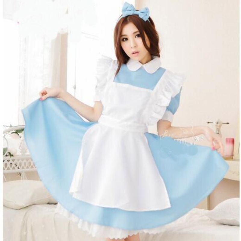 Anime Sweet Lolita Dress Sissy Maid Uniform Adult Halloween Costumes Women Alice In Wonderland Party Cosplay Costume