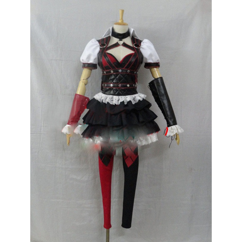 Batman Arkham Harley Quinn Helloween Carnival Cosplay Costumes Outfit Party Dress Dark Knight Suit