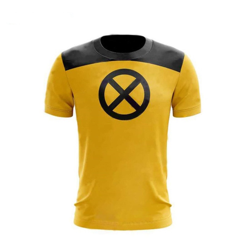 Vevefhuang Deadpool 2 T-shirt Superhero Yellow Slim Short Mens Sleeve Cosplay T-shirts Tee Shirts Halloween Costume