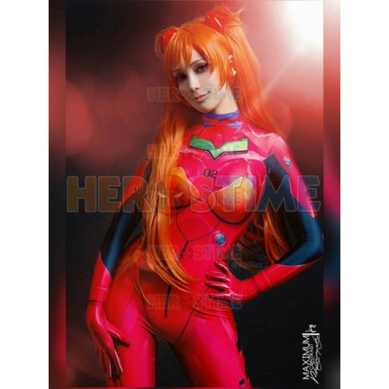 3d Print Anime Neon Genesis Evangelion Asuka Langley Soryu Cosplay Costumes Eva Zentai Suit Kids Bodysuit