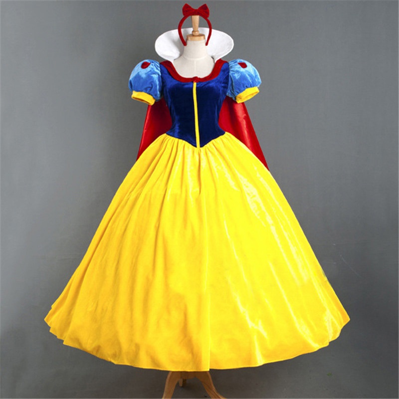 Adult Cosplay Dress Snow White Girl Princess Women Cartoon Halloween Party Costume
