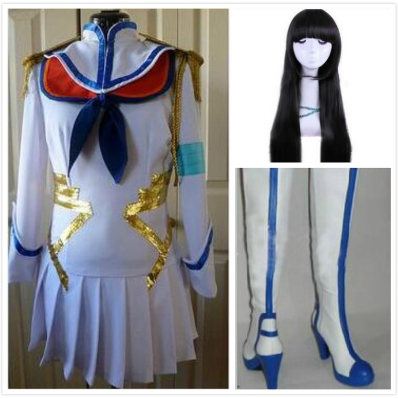 Anime Cosplay Full Set Kill La Satsuki Kiryuin White Womens Costume