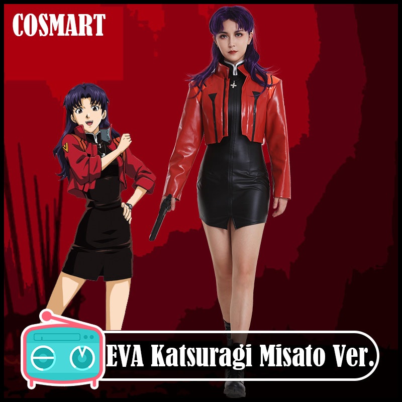 Anime Eva Neon Genesis Evangelion Figure Katsuragi Misato Ver Uniform Cosplay Costume Pu Suit Halloween Fo