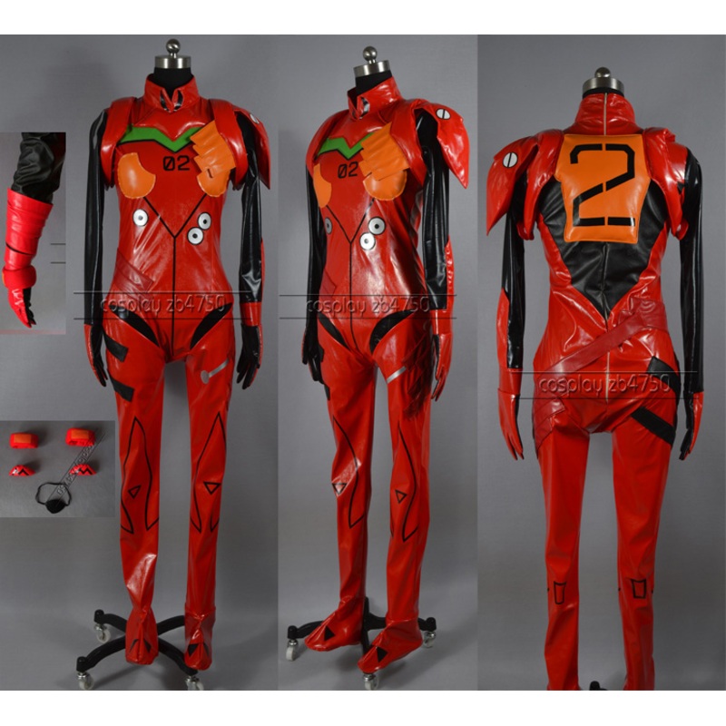 Anime Eva Neon Genesis Evangelion Figure Soryu Asuka Cosplay Bodysuit Uniform Sexy Pu Suit Dress Customize Any Sizes