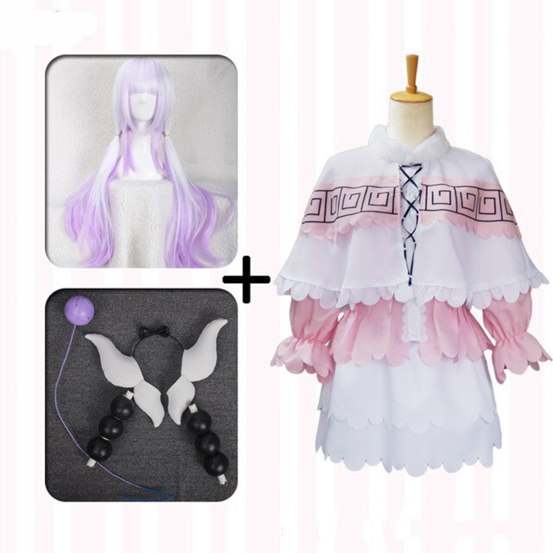 Anime Kanna Kamui Cosplay Costume Skirt Wig Cloak Sets Miss Kobayashis Dragon Maid Party Women