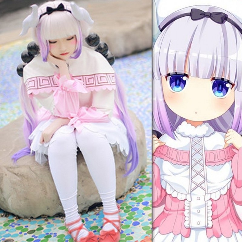 Anime Miss Kobayashis Dragon Maid Cosplay Costume Kanna Kamui Skirt Wig Cloak Sets Party Halloween Costumes Women