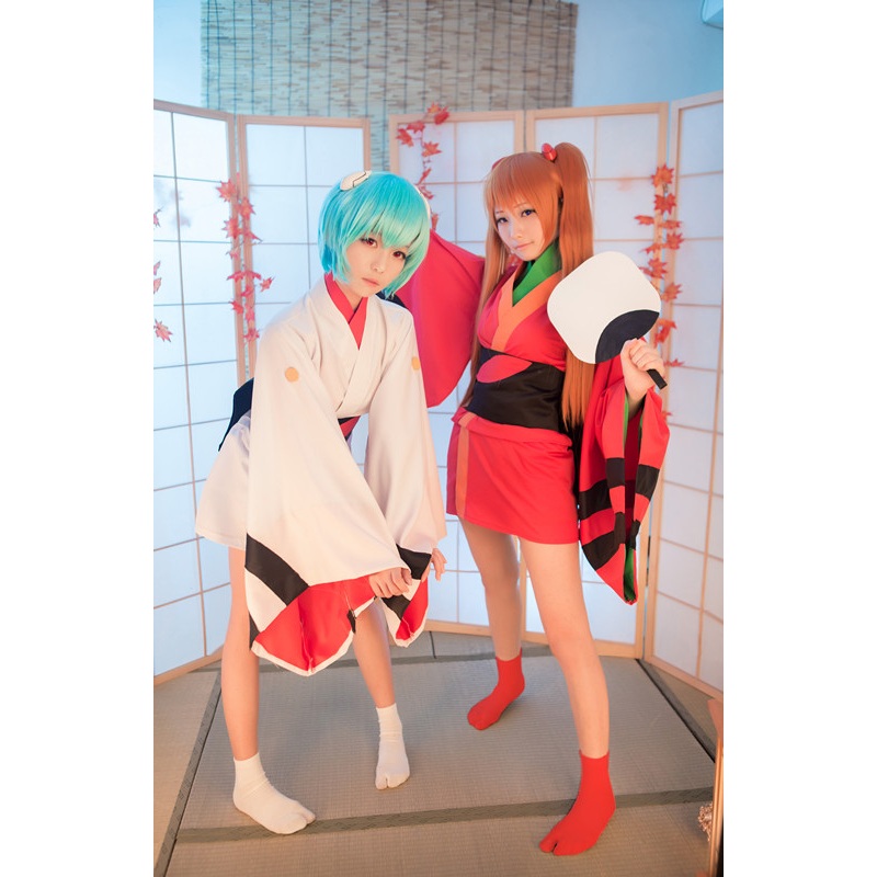 Anime Neon Genesis Evangelion Cosplay Asuka Langley Soryu Cos Ayanami Rei Halloween Party Festival Yukata